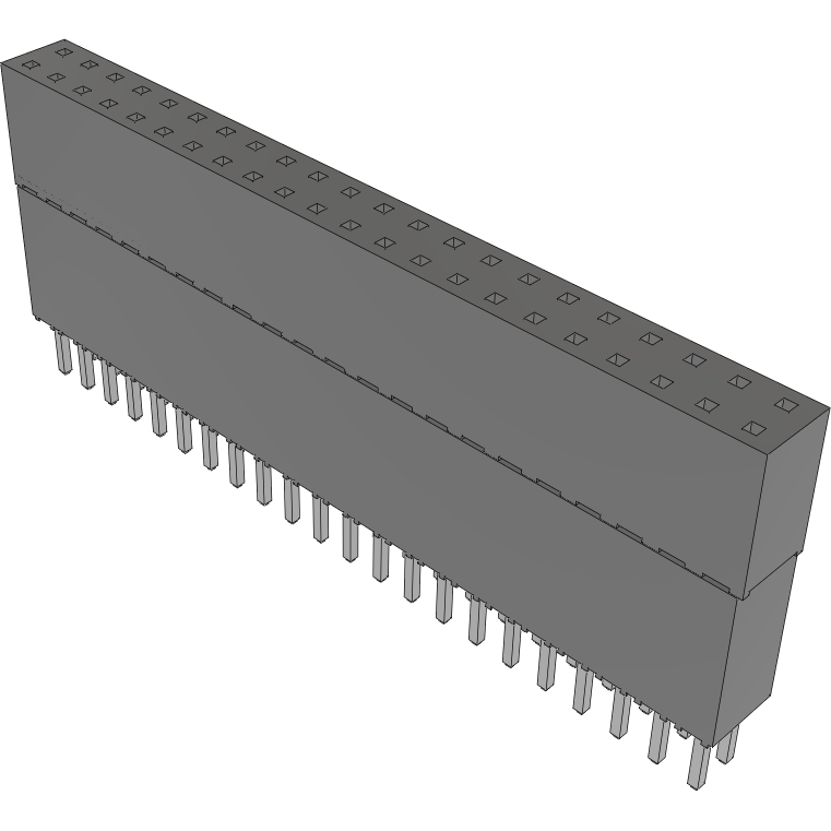 Samtec-ESQ-122-44-T-D Steckverbinderleisten und Leiterplattenbuchsen Conn Elevated Socket SKT 44 POS 2.54mm Solder ST Top Entry Thru-Hole Tube