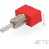 TE Connectivity-4-1825136-3 Switch Toggle Switch Toggle ON None ON SPDT Long Bat Lever PC Pins 5A 250VAC 28VDC PC Mount with Bracket and Threads Bulk