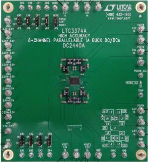 Analog Devices-DC2440A Energiemanagement, Entwicklungsplatinen und -kits LTC3374AEUHF Demo Board, High Accuracy 8-Ch Parallelable 1A Sync Bucks; 2.25V ≤ VIN ≤ 5.5V, VOUT1 - VOUT8 = 1V to 3.3V @ 1A