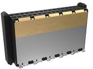 Amphenol Communications Solutions-10150097-3200RLF Connector Headers and PCB Receptacles Minitek® Microspeed 1.00mm, Board-to-Board Connector, Right Angle Header SMD 26P, Poka yoke.EMI Shielded High Speed BtB Connector supports data applications with up to 25Gb/s and superior EMC performance.