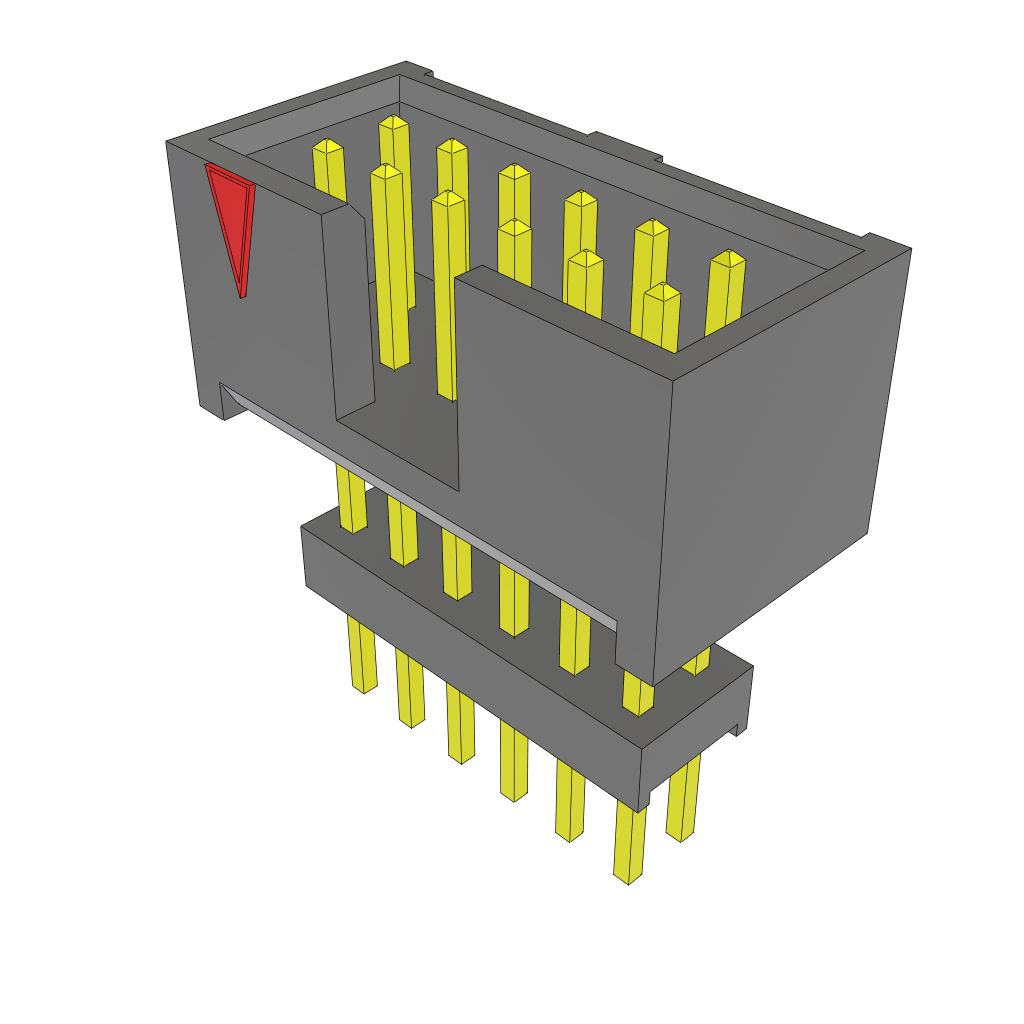 Samtec-ZSS-106-03-L-D-615 Steckverbinderleisten und Leiterplattenbuchsen Conn Elevated Shrouded Header HDR 12 POS 2.54mm Solder ST Top Entry Thru-Hole Layer
