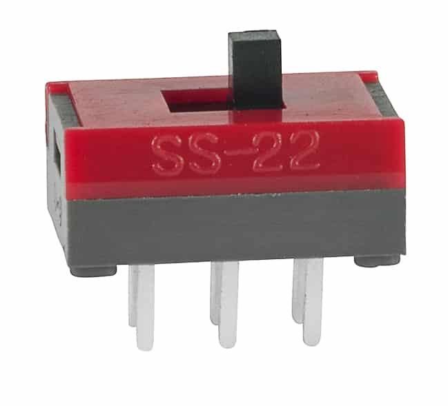 NKK Switches-SS22SDP2 Switch Slide Switch Slide ON None ON DPDT Top Slide 0.1A 30VDC 10000Cycles PC Pins Thru-Hole