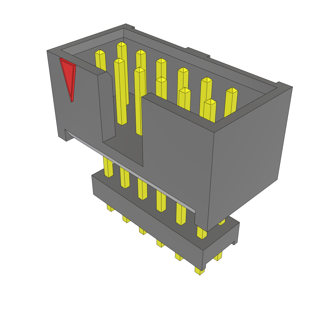 Samtec-ZSS-106-02-T-D-640-LL Cabezales del conector y receptáculos PCB Conn Elevated Shrouded Header HDR 12 POS 2.54mm Solder ST Top Entry Thru-Hole Bulk