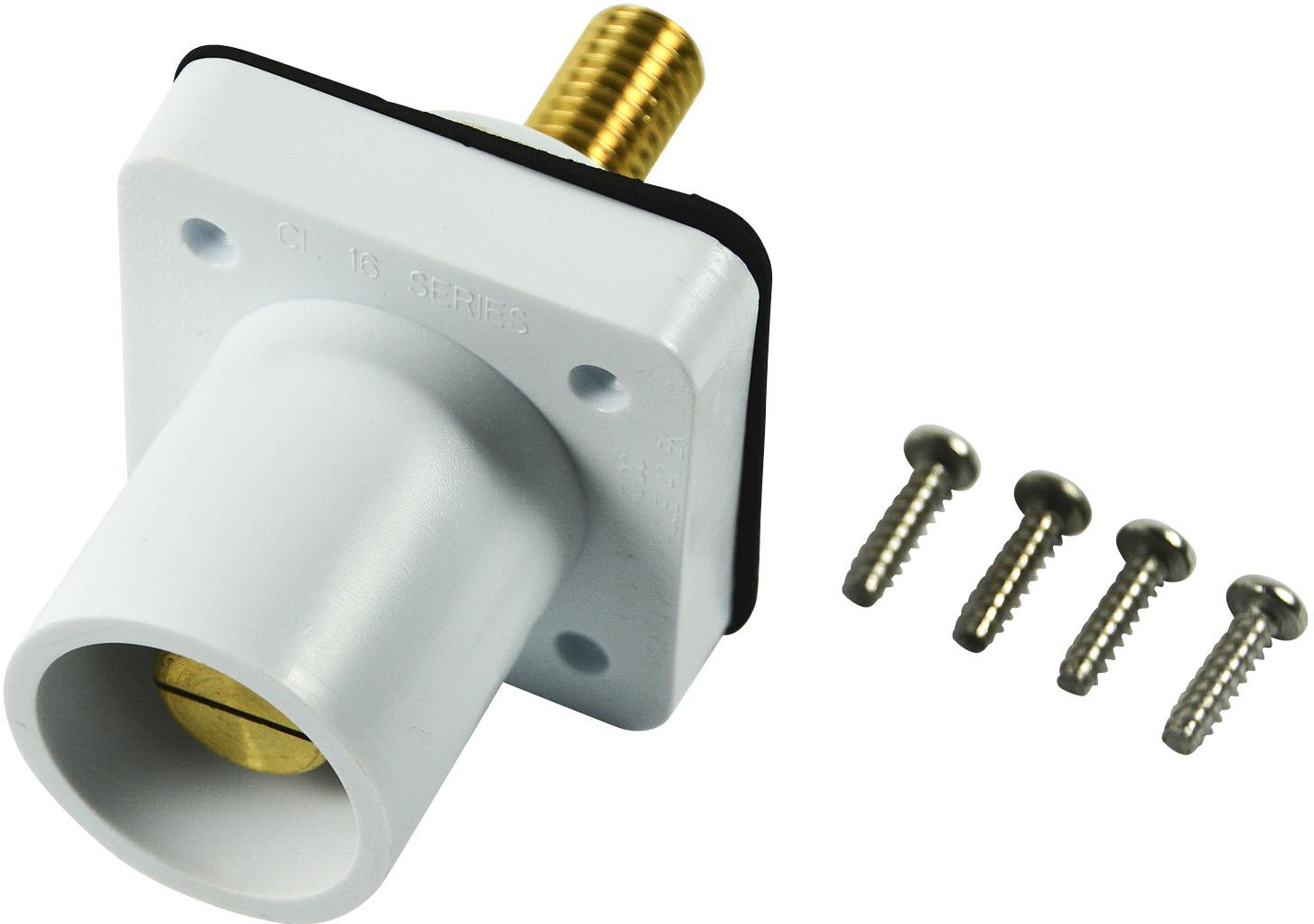 Marinco-CL40MRSB-B Steckverbinder CL Series Panel Mount Inlet (400A / 600V) 1.125 Threaded Stud Male - White (B)