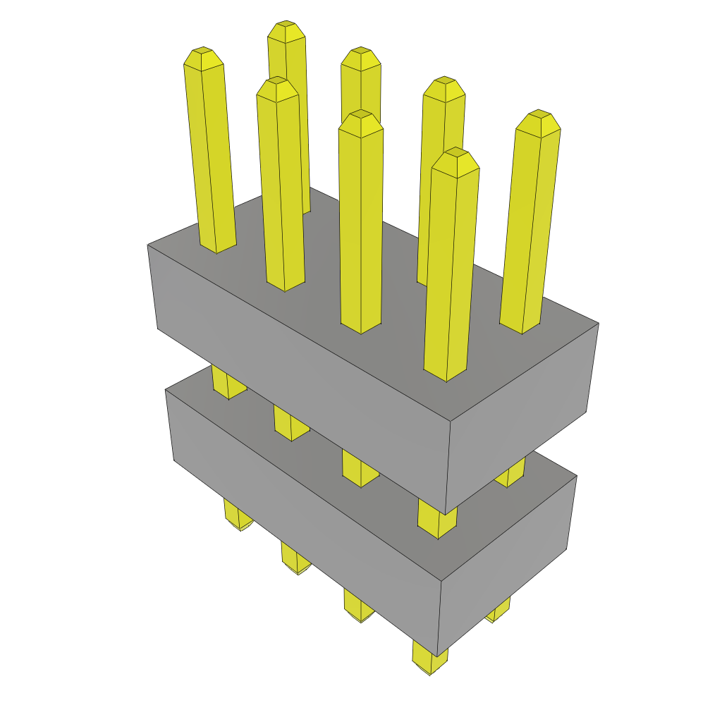 Samtec-TW-04-09-L-D-220-080 Steckverbinderleisten und Leiterplattenbuchsen Conn Board Stacker HDR 8 POS 2mm Solder ST Top Entry Thru-Hole Bulk