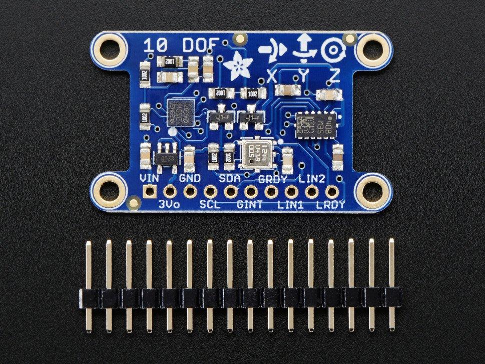 Adafruit Industries-1604 Sensor Development Boards und Kits BMP180/L3GD20H/LSM303 Accelerometer/Gyroscope/Industrial Pressure/Magnetic/Temperature and Humidity Sensor Breakout Board
