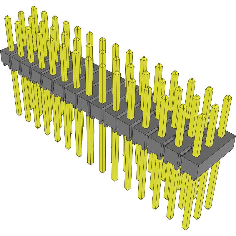 Samtec-TSW-115-09-S-T Cabezales del conector y receptáculos PCB Conn Unshrouded Header HDR 45 POS 2.54mm Solder ST Top Entry Thru-Hole Bulk