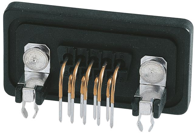 HARTING-09675096758 Steckverbinder, D-Sub Conn D-Sub F 9 POS 1.37mm Solder RA Thru-Hole 9 Terminal 1 Port