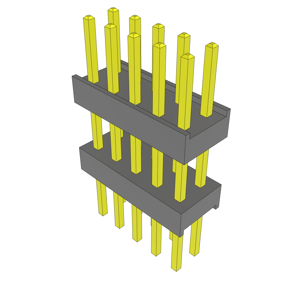Samtec-ZW-05-10-G-D-390-236 Steckverbinderleisten und Leiterplattenbuchsen Conn Board Stacker HDR 10 POS 2.54mm Solder ST Thru-Hole Bulk