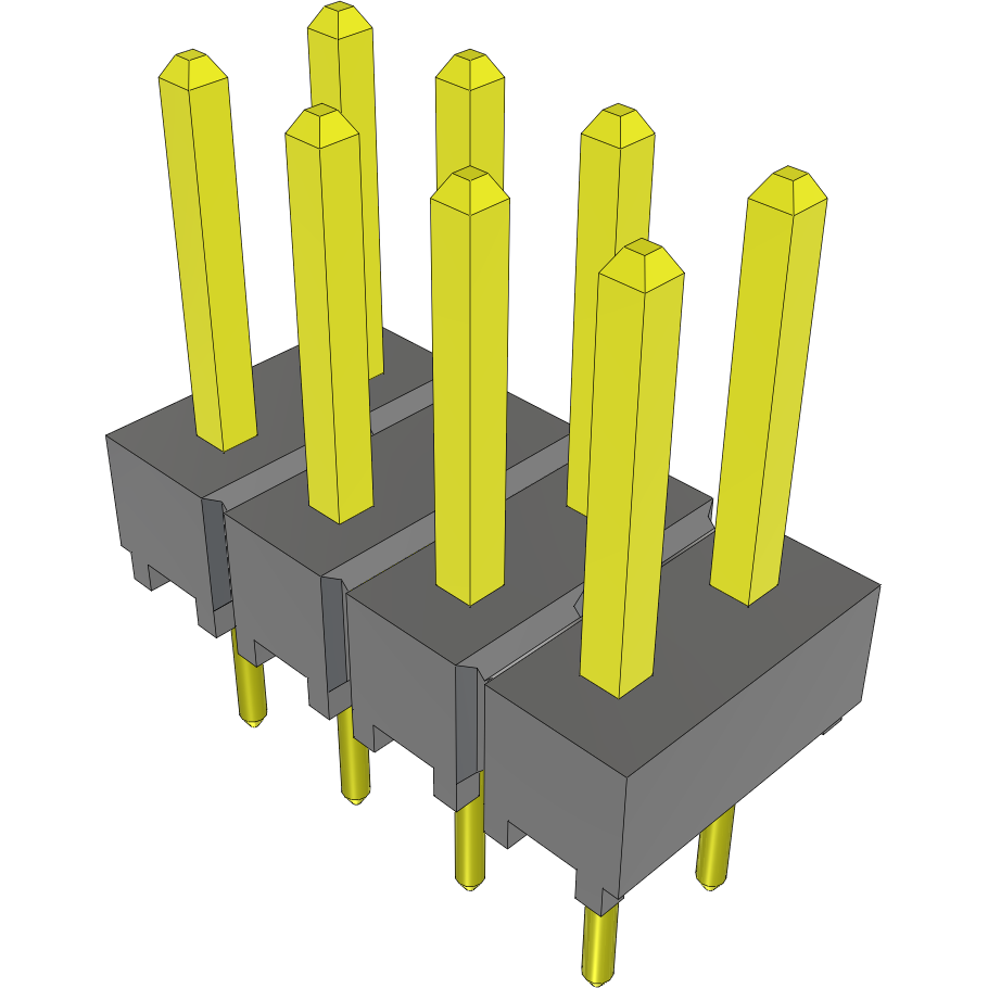 Samtec-TSW-104-26-S-D Connector Headers and PCB Receptacles Conn Unshrouded Header HDR 8 POS 2.54mm Solder ST Top Entry Thru-Hole Bulk