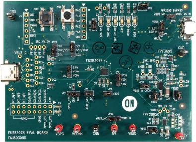 onsemi-FUSB307BGEVB Herramientas y kits de desarrollo Targets system designers looking to implement up to four USB Type-C port controllers (TCPC) with USB-PD capabilities.