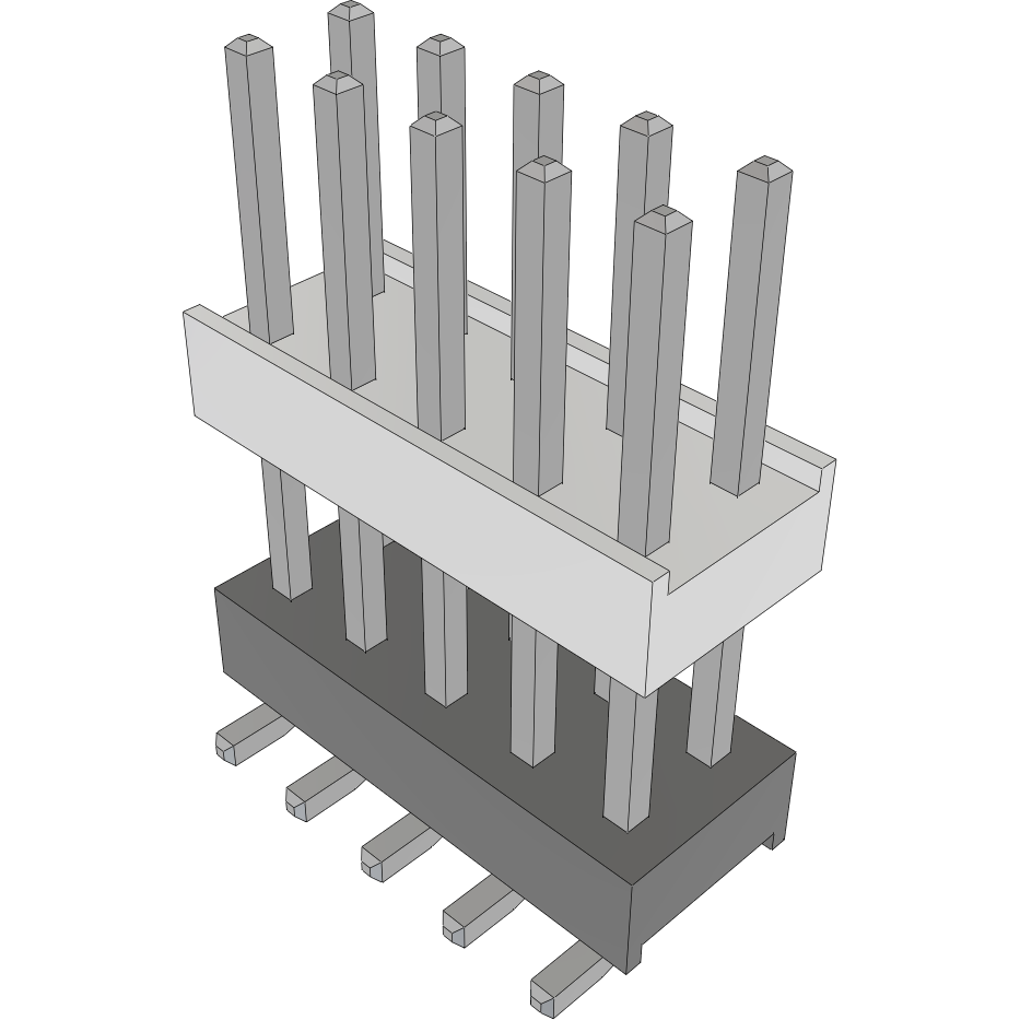 Samtec-HW-05-09-T-D-435-SM Steckverbinderleisten und Leiterplattenbuchsen Conn Board Stacker HDR 10 POS 2.54mm Solder ST Top Entry SMD Tube