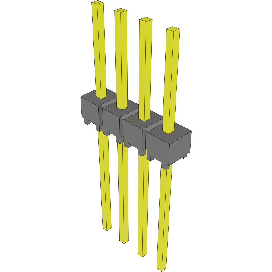 Samtec-MTSW-104-11-S-S-320 Cabezales del conector y receptáculos PCB Conn Unshrouded Header HDR 4 POS 2.54mm Solder ST Top Entry Thru-Hole Bulk