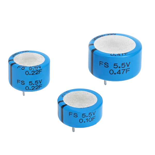 KEMET Corporation-FS0H104ZF Doppio strato elettrico del condensatore - Supercondensatori Cap Supercap 0.1F 5.5V -20% to 80% (16.5 X 8.5mm) Radial Aluminum Cylindrical Can 5.08mm 25 Ohm 70°C Bulk
