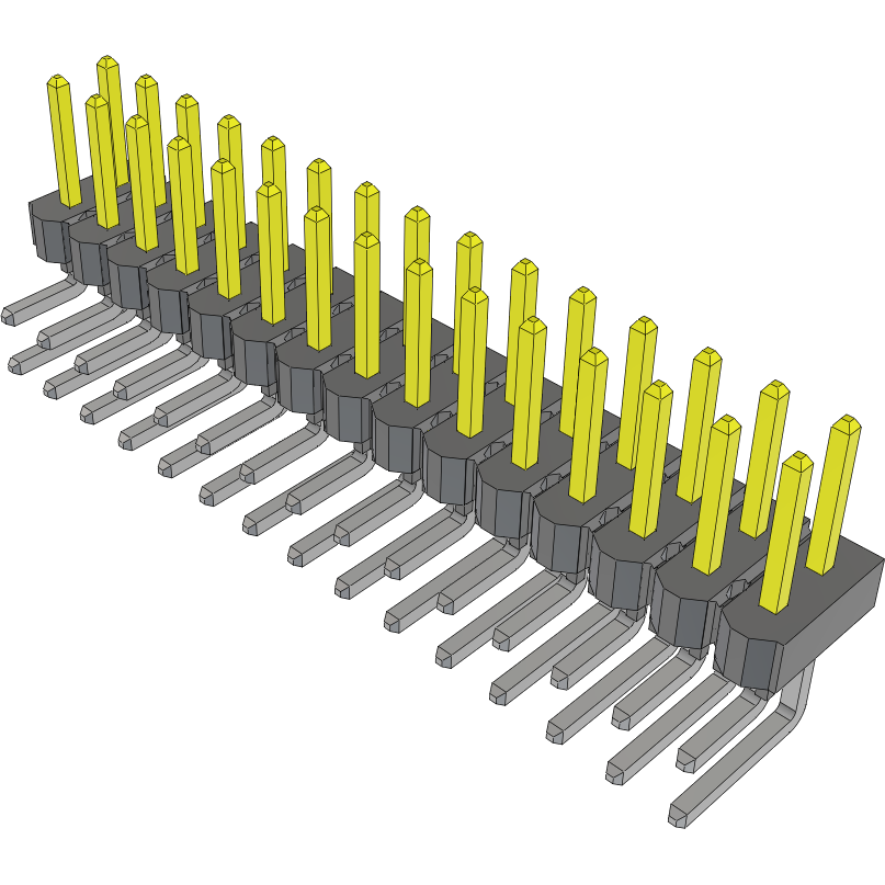 Samtec-HTSW-115-08-S-D-RA Steckverbinderleisten und Leiterplattenbuchsen Conn Unshrouded Header HDR 30 POS 2.54mm Solder RA Side Entry Thru-Hole Bulk