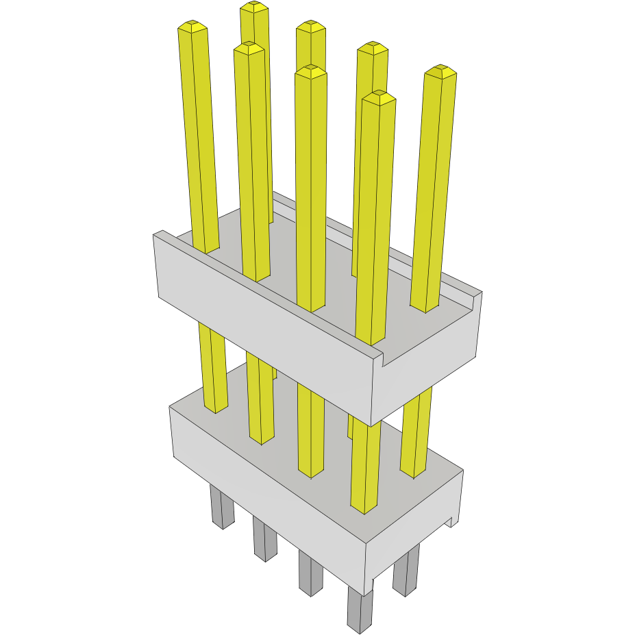 Samtec-HW-04-10-L-D-394-146 Steckverbinderleisten und Leiterplattenbuchsen Conn Board Stacker HDR 8 POS 2.54mm Solder ST Top Entry Thru-Hole Bulk