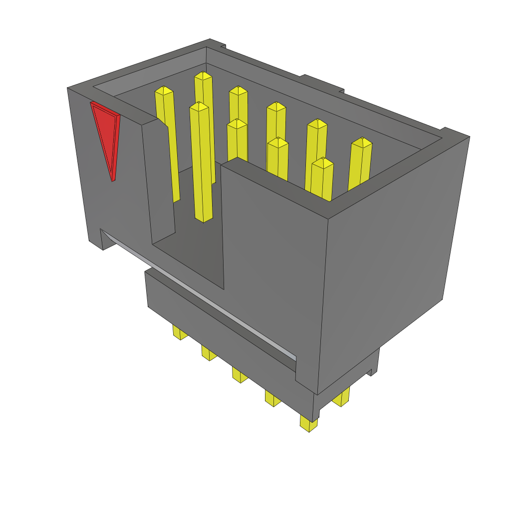 Samtec-ZSS-105-01-L-D-535 Connector Headers and PCB Receptacles Conn Elevated Shrouded Header HDR 10 POS 2.54mm Solder ST Top Entry Thru-Hole Layer