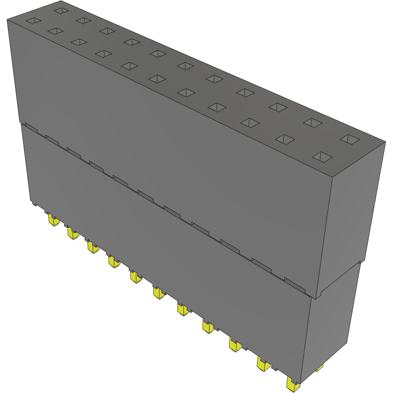 Samtec-ESQ-111-33-G-D Steckverbinderleisten und Leiterplattenbuchsen Conn Elevated Socket SKT 22 POS 2.54mm Solder ST Top Entry Thru-Hole Tube