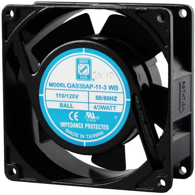 ORION FANS-OA938AP-22-1TB Blowers and Fans AC Fan Axial Ball Bearing 230V 200V to 255V 42CFM/50CFM 33.1dB 92 X 92 X 38mm High Speed
