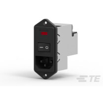 TE Connectivity-6609940-8 Module d’admission d’alimentation Power Entry Module EMI Filtered M 3 POS (115VAC/230)VACVAC 10A Fuse/Switch/Voltage Selector ST 1 Port