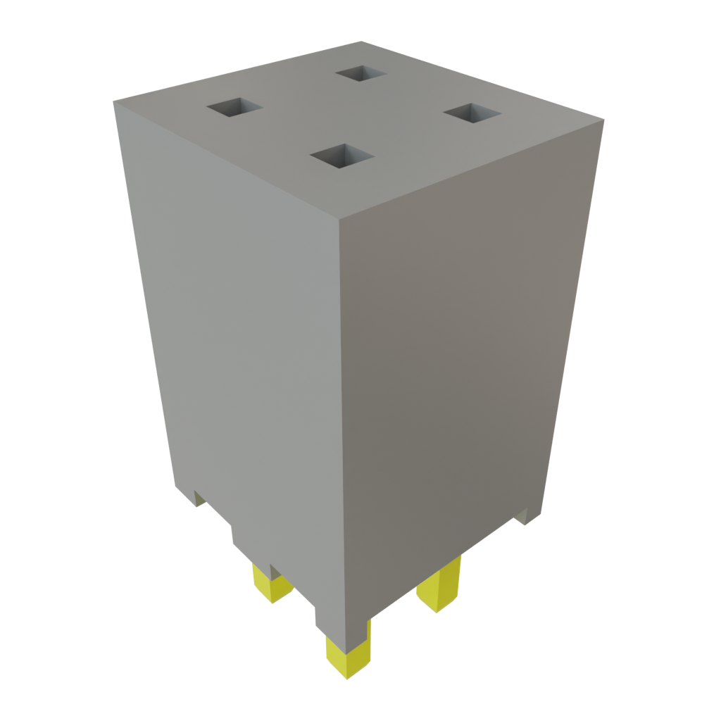 Samtec-SQT-102-01-S-D Connector Headers and PCB Receptacles Conn Socket Strip SKT 4 POS 2mm Solder ST Top Entry Thru-Hole Layer