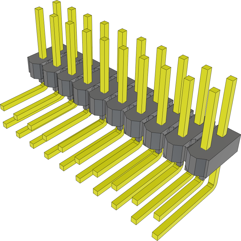 Samtec-MTSW-110-22-L-D-240-RA Steckverbinderleisten und Leiterplattenbuchsen Conn Unshrouded Header HDR 20 POS 2.54mm Solder RA Side Entry Thru-Hole Bulk