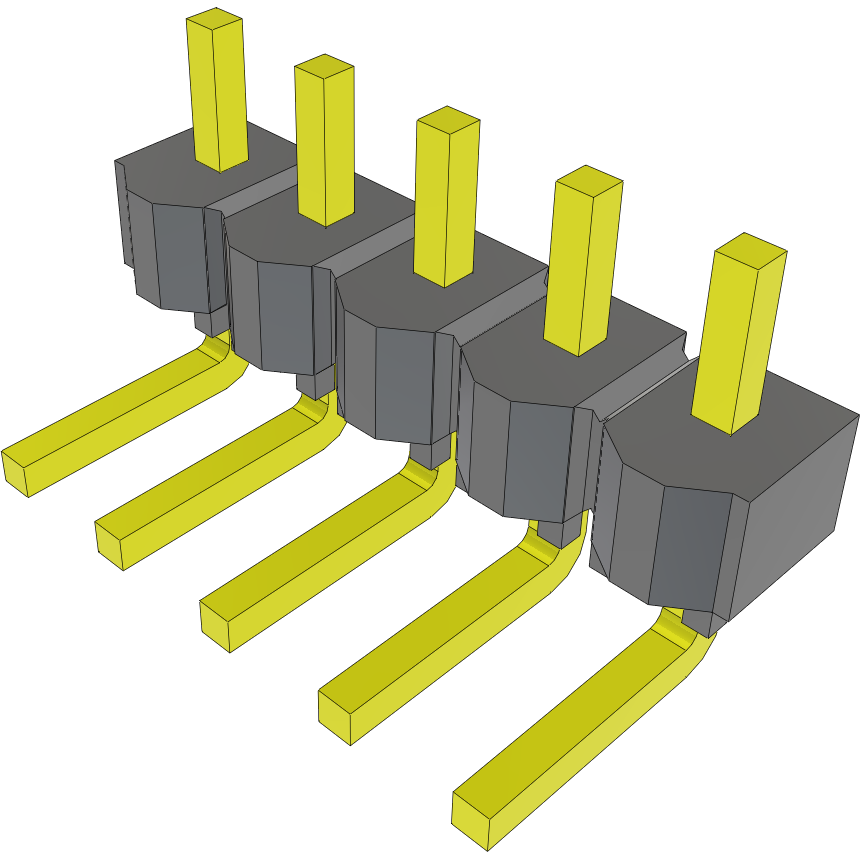 Samtec-HMTSW-105-07-T-S-100-RA Steckverbinderleisten und Leiterplattenbuchsen Conn Unshrouded Header HDR 5 POS 2.54mm Solder RA Side Entry Thru-Hole Bulk