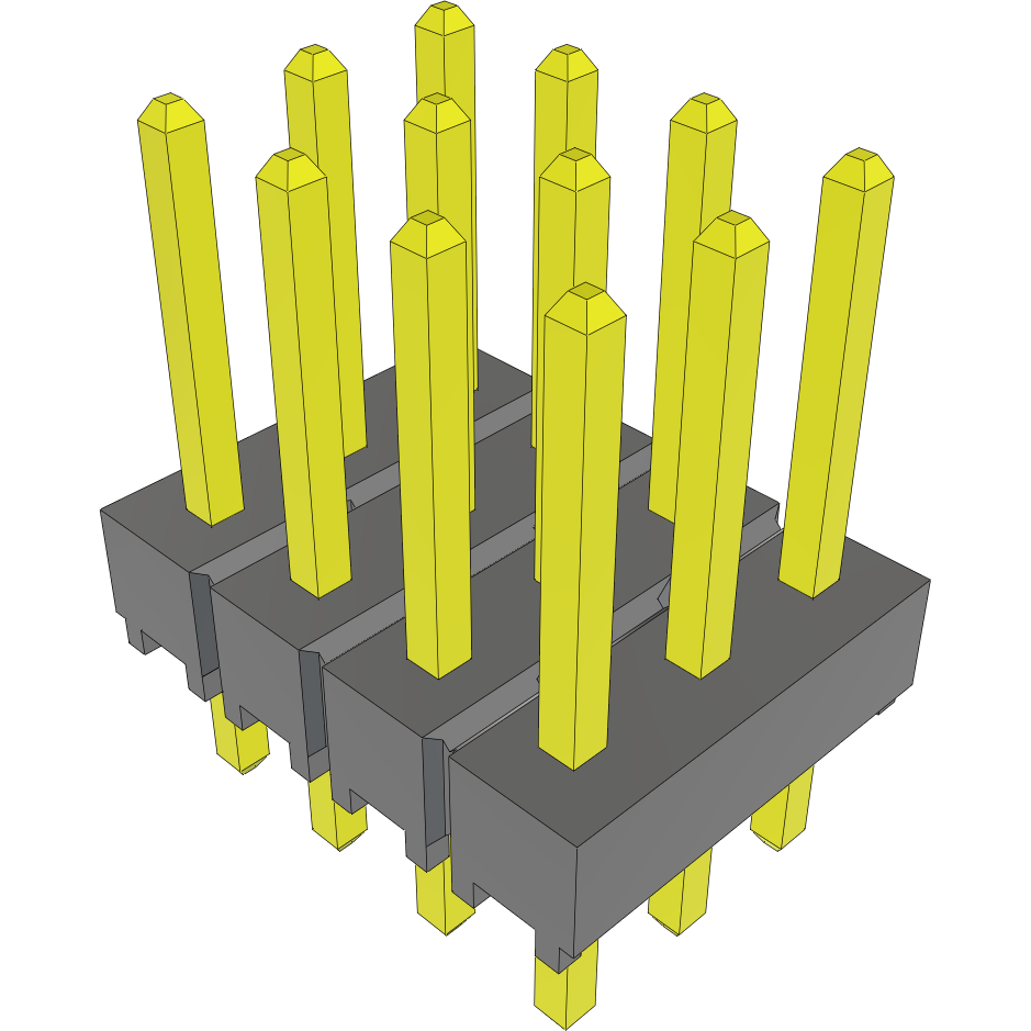 Samtec-TSW-104-24-T-T Embases de raccordement et réceptacles PCB Conn Unshrouded Header HDR 12 POS 2.54mm Solder ST Top Entry Thru-Hole Bulk