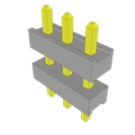 Conn Board Stacker HDR 3 POS 2mm Solder ST Top Entry Thru-Hole Bulk