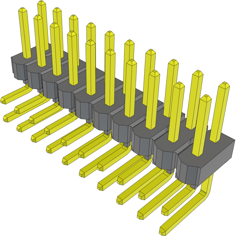 Samtec-TSW-110-08-L-D-RA Steckverbinderleisten und Leiterplattenbuchsen Conn Unshrouded Header HDR 20 POS 2.54mm Solder RA Side Entry Thru-Hole Bulk