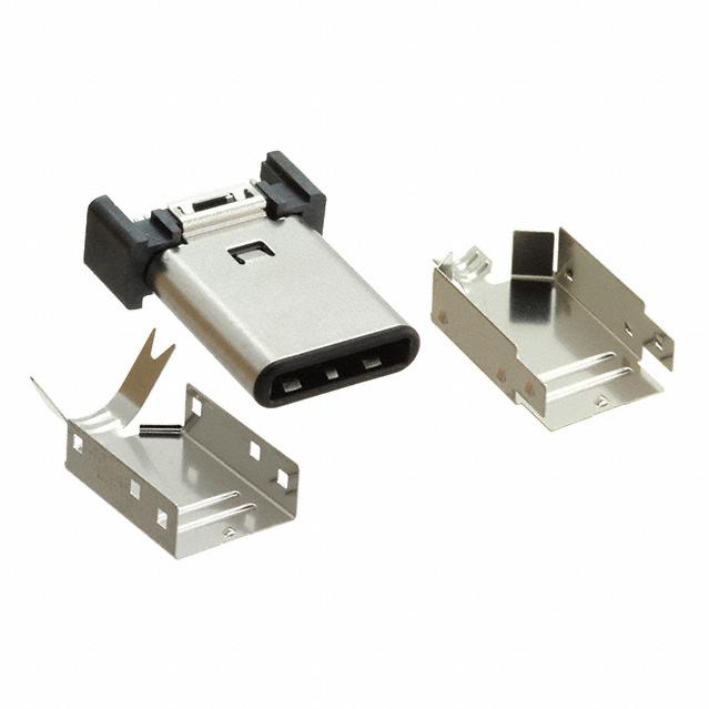 CnC Tech, LLC-C-AW10-AK5V50 Connector USB Conn USB 2.0 Type C PL 22 POS Solder RA Cable Mount 24 Terminal 1 Port T/R