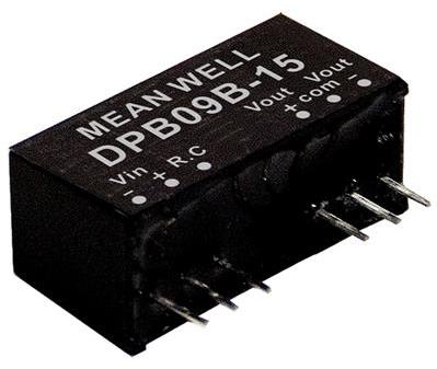 Mean Well Enterprises-DPB09B-05 DC/DC-Wandler und Spannungsreglermodul Module DC-DC 24VIN 2-OUT -5V/5V -0.8A/0.8A 9W 6-Pin SIP Module