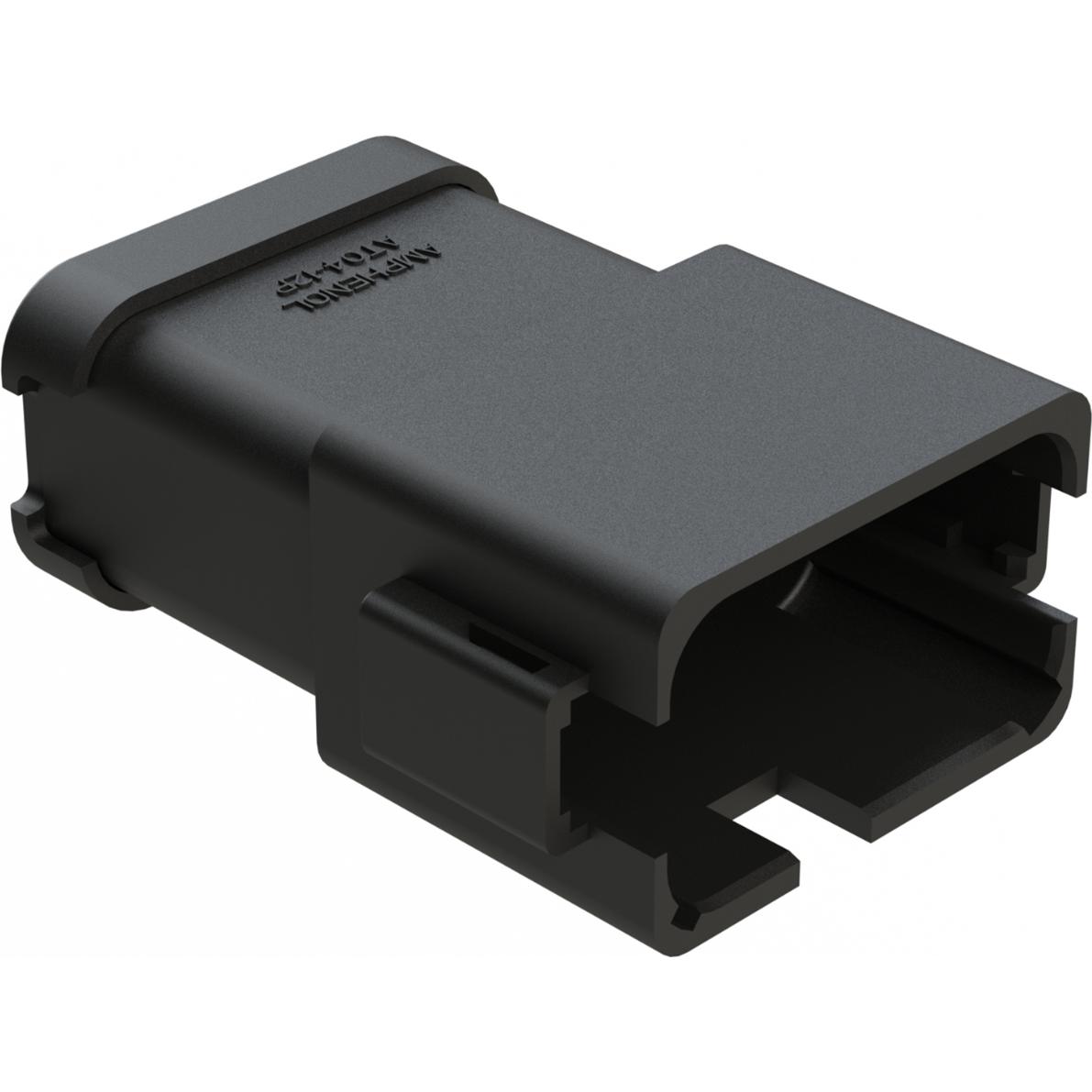Amphenol-AT04-12PA-ECBLK Einzeladersteckverbinder, Gehäuse Conn Housing RCP 12 POS Crimp ST Cable Mount Black