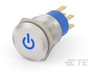 TE Connectivity-7-2213766-8 Botón pulsador Switch Push Button OFF ON DPDT Flush Round Button 20VAC 20VDC 0.4VA Lock Panel Mount Solder Lug