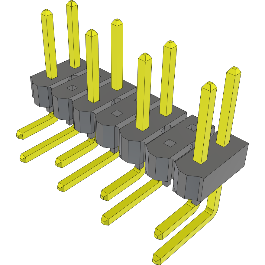 Samtec-TSW-204-08-T-D-RA Connector Headers and PCB Receptacles Conn Unshrouded Header HDR 8 POS 5.08mm Solder RA Side Entry Thru-Hole Bulk