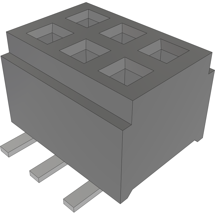 Samtec-CLM-103-02-L-D-A-TR Steckverbinderleisten und Leiterplattenbuchsen Conn Micro Socket Strip SKT 6 POS 1mm Solder ST Top Entry SMD T/R