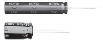 Nichicon-UCS2D101MHD Kondensator, Aluminium Cap Aluminum Lytic 100uF 200V 20% (16 X 20mm) Radial 7.5mm 1.42A 10000h 105°C Bulk