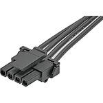 Cable Assembly AC Power 0.15m Micro-Fit to Micro-Fit 4 to 4 POS F-F Crimp-Crimp 20AWG