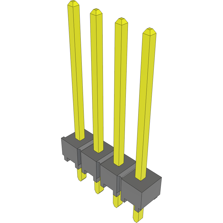 Samtec-TSW-104-15-G-S Steckverbinderleisten und Leiterplattenbuchsen Conn Unshrouded Header HDR 4 POS 2.54mm Solder ST Top Entry Thru-Hole Bulk