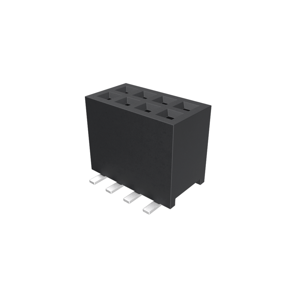 Amphenol Communications Solutions-20021321-00008C4LF Steckverbinderleisten und Leiterplattenbuchsen Minitek127®, Board to Board connectors, PCB mounted Receptacle, Vertical, Surface Mount, Double Row, 8 Positions, 1.27mm (0.05inch) pitch
