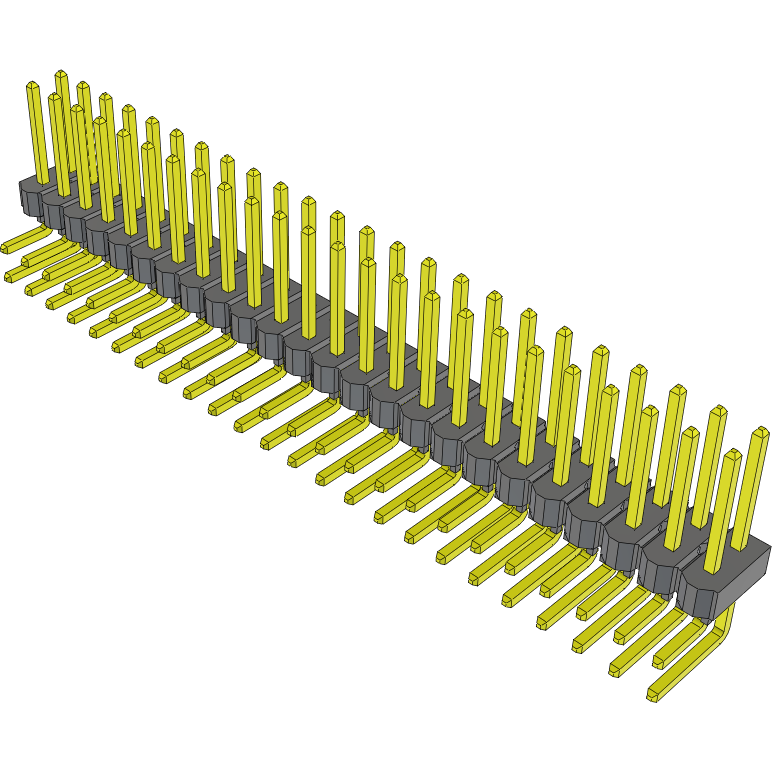 Samtec-TSW-124-25-T-D-RA Steckverbinderleisten und Leiterplattenbuchsen Conn Unshrouded Header HDR 48 POS 2.54mm Solder RA Side Entry Thru-Hole Bulk