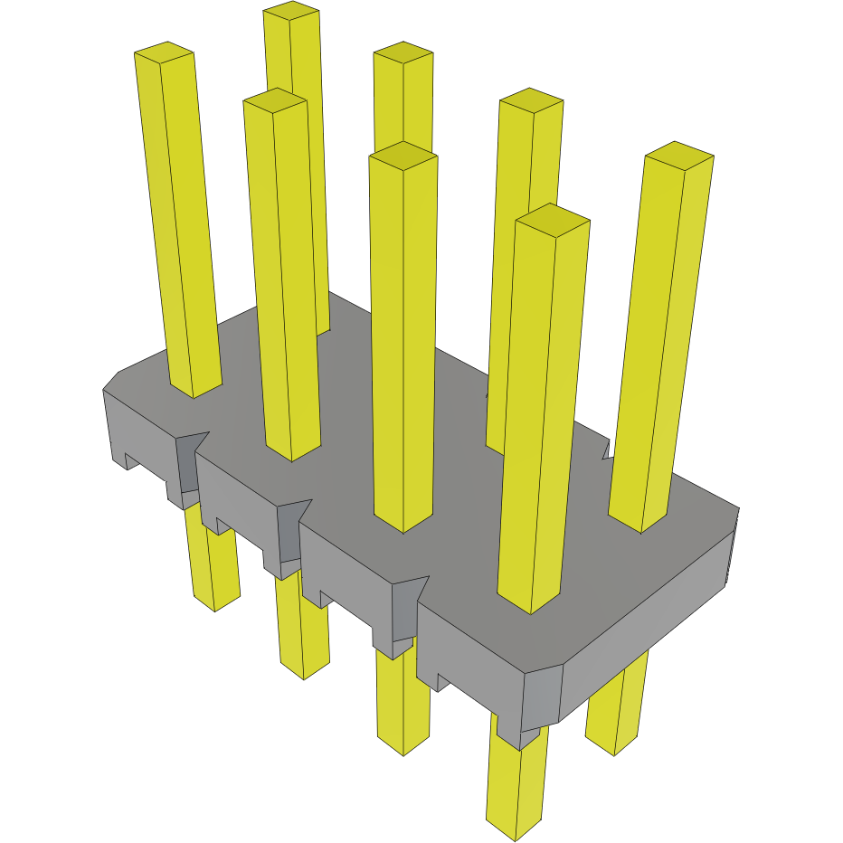 Samtec-MTLW-104-07-T-D-236 Cabezales del conector y receptáculos PCB Conn Unshrouded Header HDR 8 POS 2.54mm Solder ST Top Entry Thru-Hole Bulk