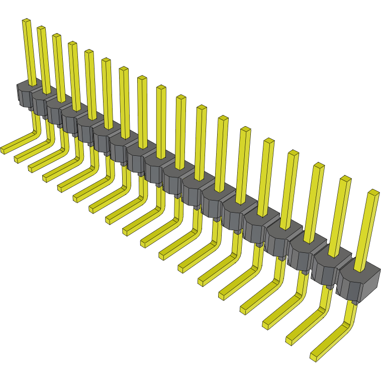 Samtec-MTSW-118-09-T-S-310-RE Connector Headers and PCB Receptacles Conn Unshrouded Header HDR 18 POS 2.54mm Solder RA Side Entry Thru-Hole Bulk