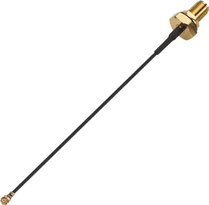 taoglas-CAB.01085 Kabelbaugruppen Koaxial I-PEX MHF to 200mm 1.37mm Coax Black Cable SMA(F) Bulkhead Straight