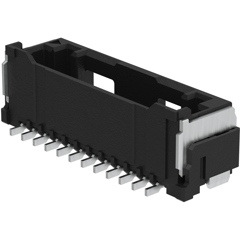 Molex-5025841261 Connector Headers and PCB Receptacles 1.50mm Pitch, Click Mate PCB Receptacle, Single Row, Surface Mount, Tin Plating, Positive Lock, With Pick And Place Polyimide Tape, 12 Circuits, Black