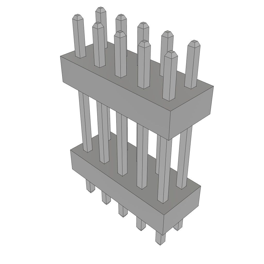 Samtec-TW-05-10-T-D-400-100 Steckverbinderleisten und Leiterplattenbuchsen Conn Board Stacker HDR 10 POS 2mm Solder ST Top Entry Thru-Hole Bulk