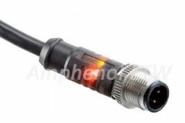 Amphenol-LM12A-05BMMM-SL8B02 Andere Kabelbaugruppen M Series, M12, A Code, Metal, 4A, 05 pins, Male Connector, Male Contact, Straight, Screw Thread, Overmolded, Length 2000mm, IPX8