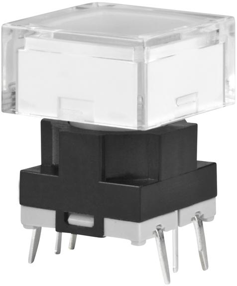 NKK Switches-JB15HBPE-JB Tastschalter Switch Tactile OFF (ON) SPST Square Button PC Pins 0.125A 24VDC 1000000Cycles 2.65N Thru-Hole