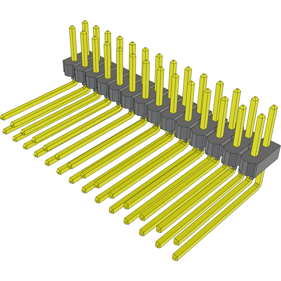 Samtec-TSW-114-11-T-D-RA 连接器插头及 PCB 插座 Conn Unshrouded Header HDR 28 POS 2.54mm Solder RA Side Entry Thru-Hole Bulk