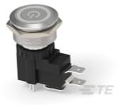 TE Connectivity-AVH25MSSFE1A122604 Interruttore a pressione Switch Push Button ON Mom SPDT Flush Round Button 26A 250VAC Momentary Panel Mount Quick Connect Loose